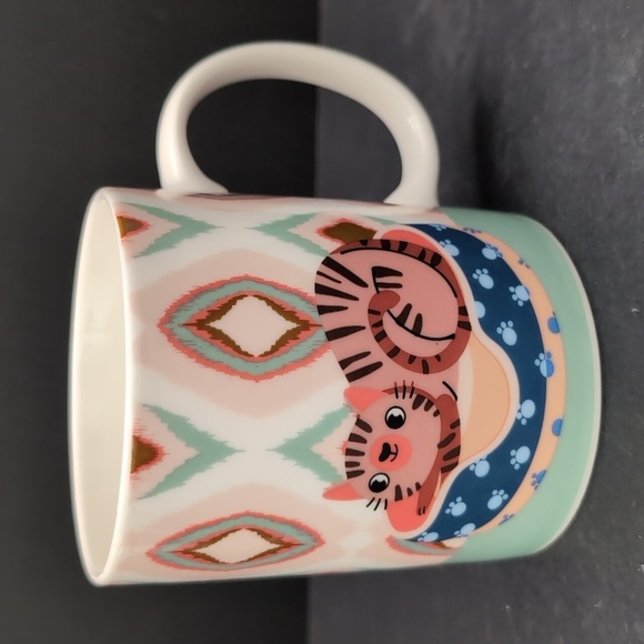 Stokes Set Of 4 Colorful Bone China Mug Set with Cat Designs. - Picture 3 of 10